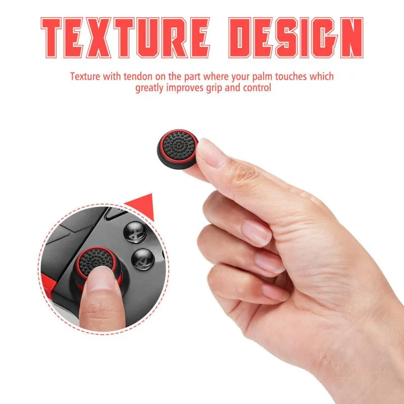 4st Non-Slip Silicone Analog Joystick Thumb Stick Grip Caps Falls för PS3 PS4 PS5 360 One Controller THUMBSTICK