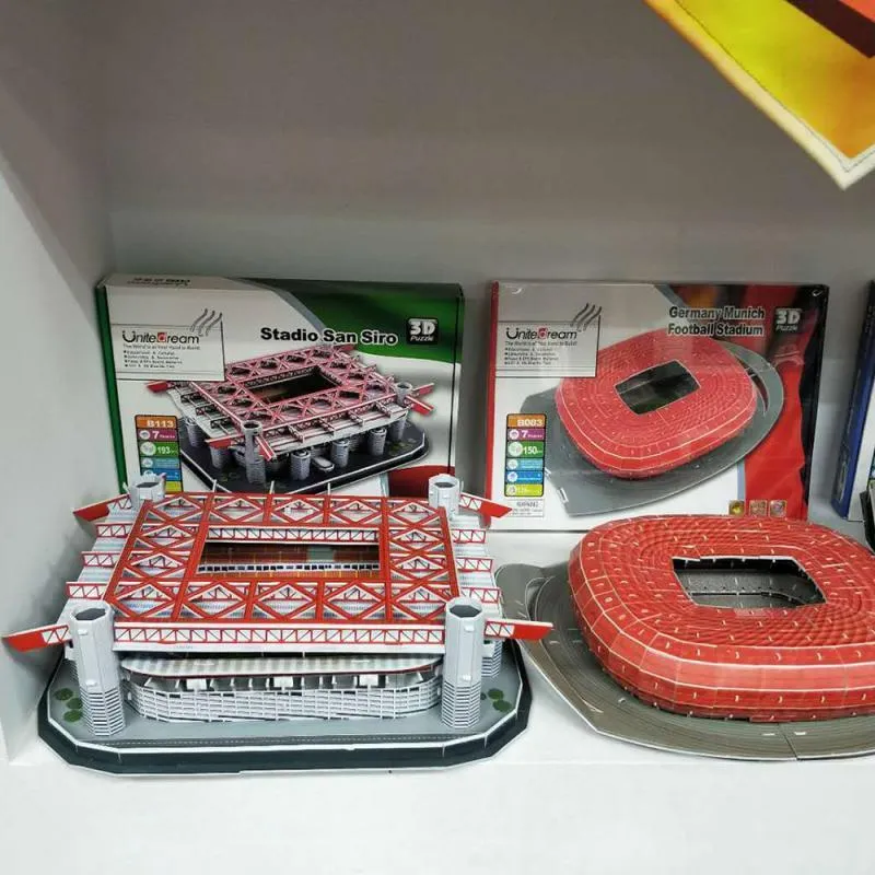 3D Puzzle Football Stadiums träpussel leksaksmöte ular San Diego/Allianz München/San Siro/Italien gåvor för barn vuxen x05225664345