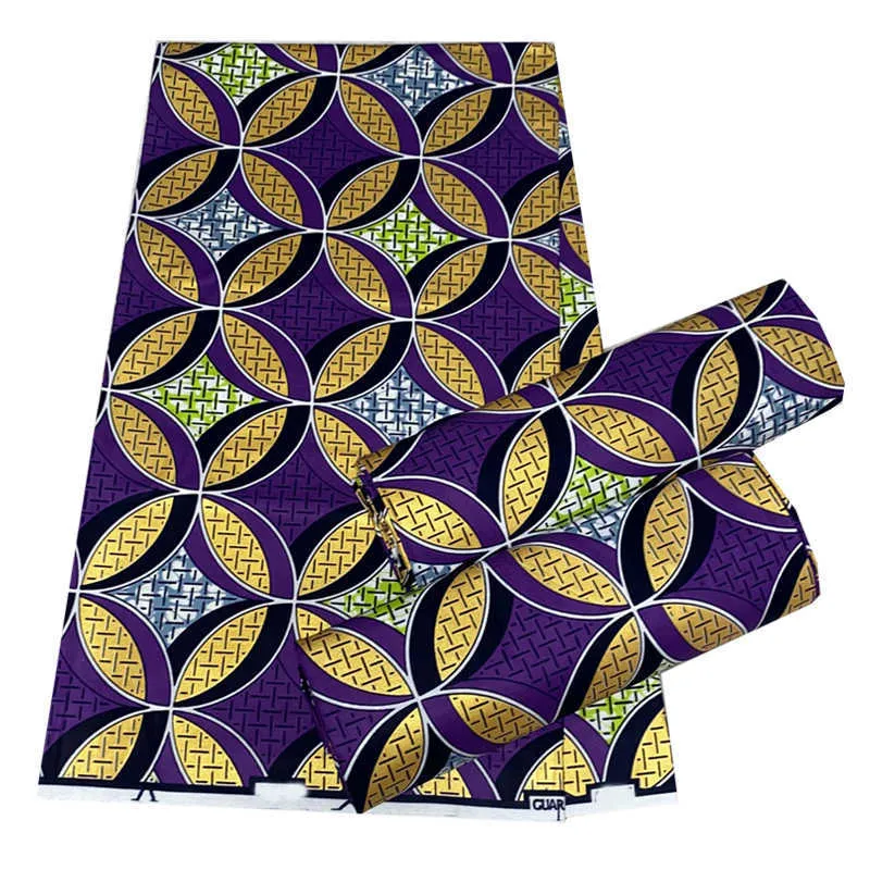 100 algodón superior estampado en polvo dorado tela africana de cera Real último diseñador costura vestido de novia Tissu haciendo taparrabos artesanal 2101098918