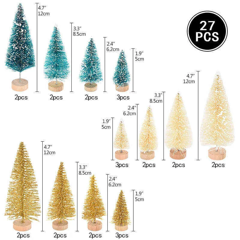 Mini Christmas Tree Pine Tree Christmas Decorations For Home Navidad Xmas Ornament Year Decor Kids Gift DIY Craft 211104