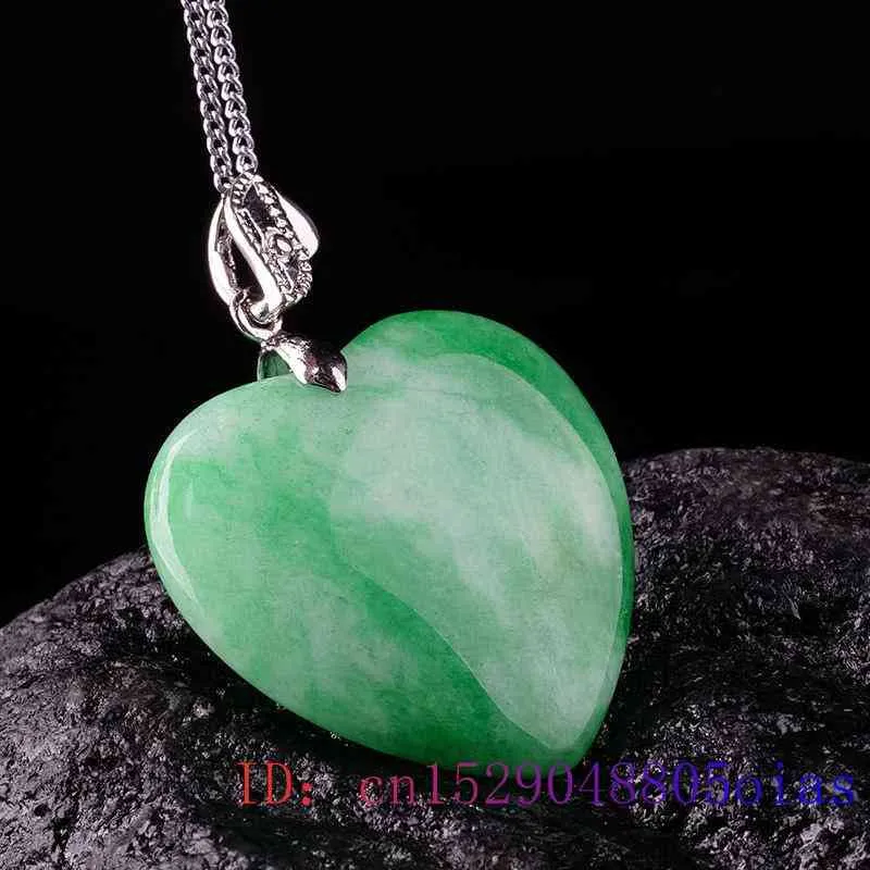 Jade Heart Necklace Stone 925 Silver Natural Fashion Charm Netclaces Green Luxury Jewelry Associory Man Real Jadeite273Q