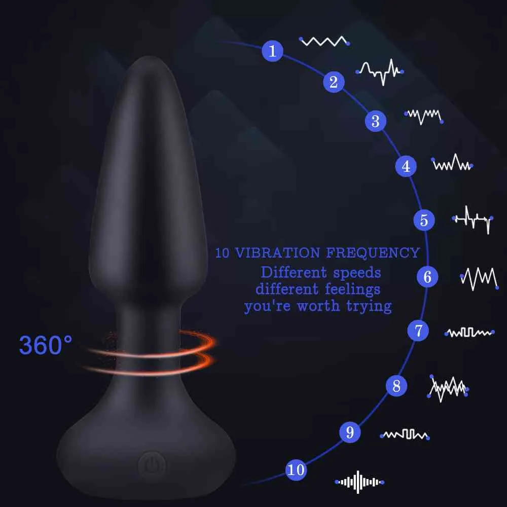 Wtyczki wibracji wibracji Yutong Rotacja Koraliki wibratorowe masaż prostaty bezprzewodowe zdalne sterowanie wtyczka analowa dla dorosłych zabawki dla mężczyzny Woman2385