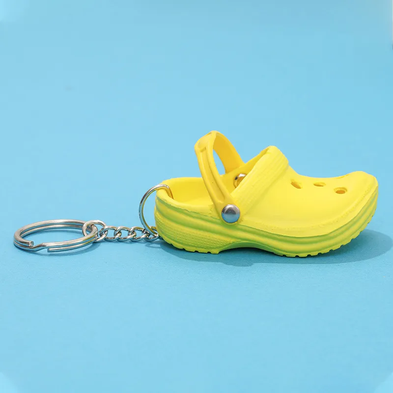 gemischte Farben 3D Mini 7 5 cm Eva Beach Hole Little Croc Schuh Schuhschlüsselbeutelzubehör Schlüssel der Key -Taschen -Schlüsselkette Zauber 220296E