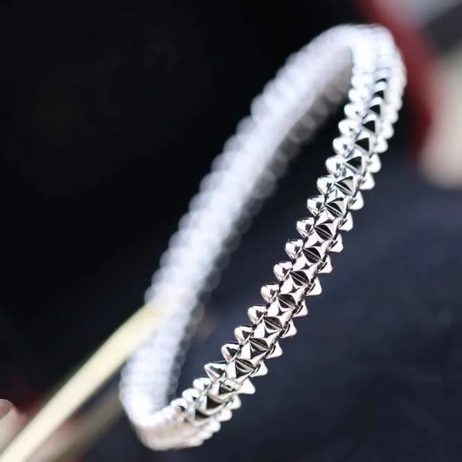 أفضل علامة تجارية نقية 925 الجنيه الفضي الاسترليني للنساء الوردية الذهب bangle bangle bangle المجوهرات حول البرسل bangle4554222222222222222222222222222222