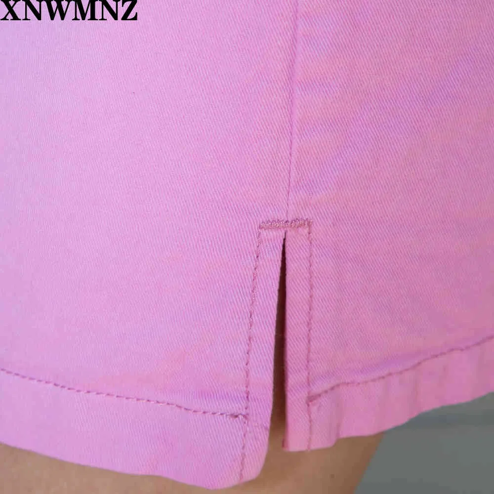 Kobiety Mini Bodycon Spódnica z Split Summer Sexy A Linia Spódnica Wysoka Paisty Biurowe Damskie Zipper S Pink 210510