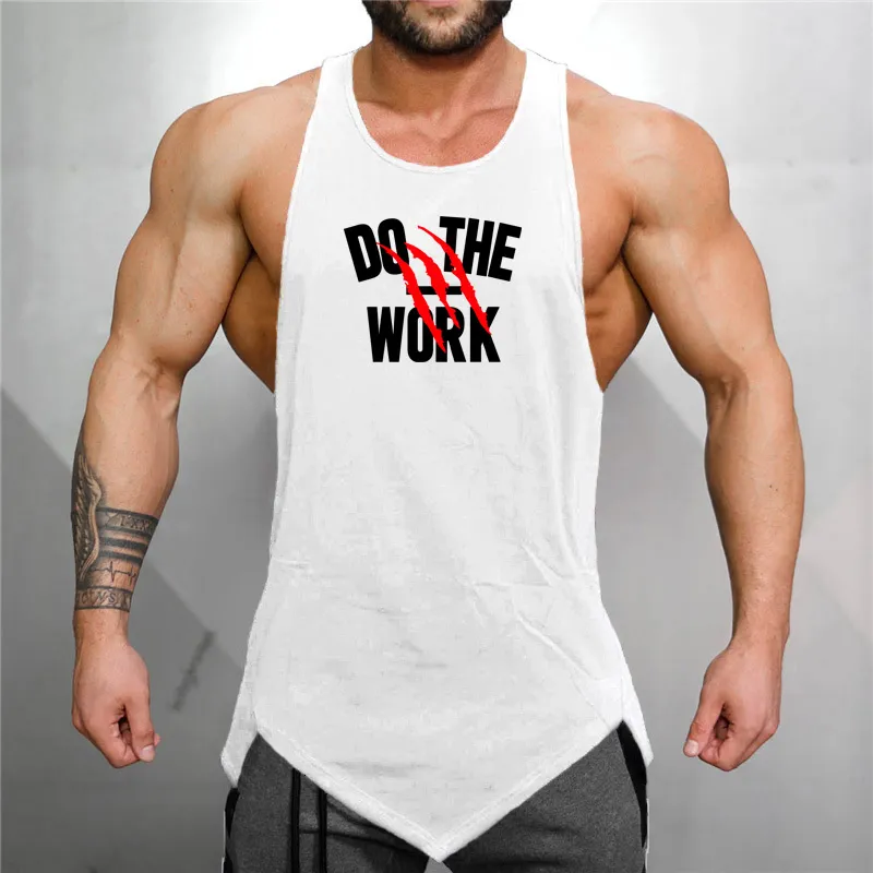 Lato zbiornik mięśni Topy Mężczyźni Męskie Koszule Bez Rękawów Odzież Bodybuilding Undershirt Casual Fitness Stringers Tanktops Tees 210421