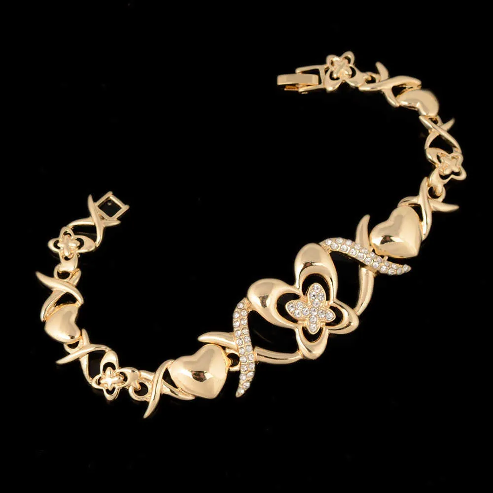 BPOYB 2021 Xoxo Heart Butterfly Set di gioielli grandi e carini Colore oro Dubai Jewelri Regalo l'anno delle donne