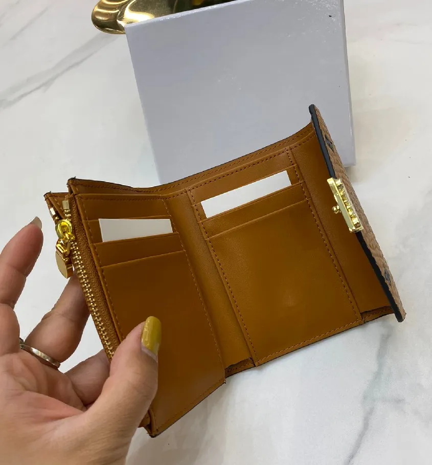 Damesmunt Purn Munt Mode Designer Letter Stijl Wallet Bag Hoge kwaliteit Ladies Mini Wallets WF2104091275L