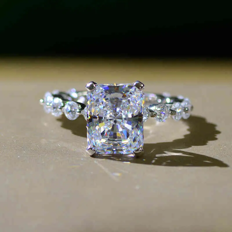 Oevas 100 925 Sterling Silber Eheringe für Frauen Sparking erzeugt Moissanit Gemstone Diamonds Engagement Fine Schmuck 8535018