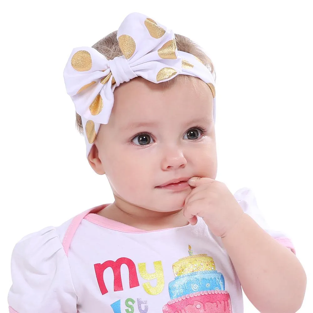 Weiche Baby-Haar-Accessoires, große Stirnbänder, Baumwolle, Kopfbedeckung, Mädchen, Kinder, Polla-Punkt-Turban, Twist-Knoten-Ohrbänder, Kinder-Headwraps