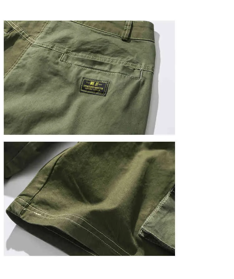 Vêtements d'été de l'IEFB Vêtements d'été Couleur Patchwork Cargo Shorts Vert Casual Casual Loable Big Taille Menseurs Double Pokets 9Y738506 210524