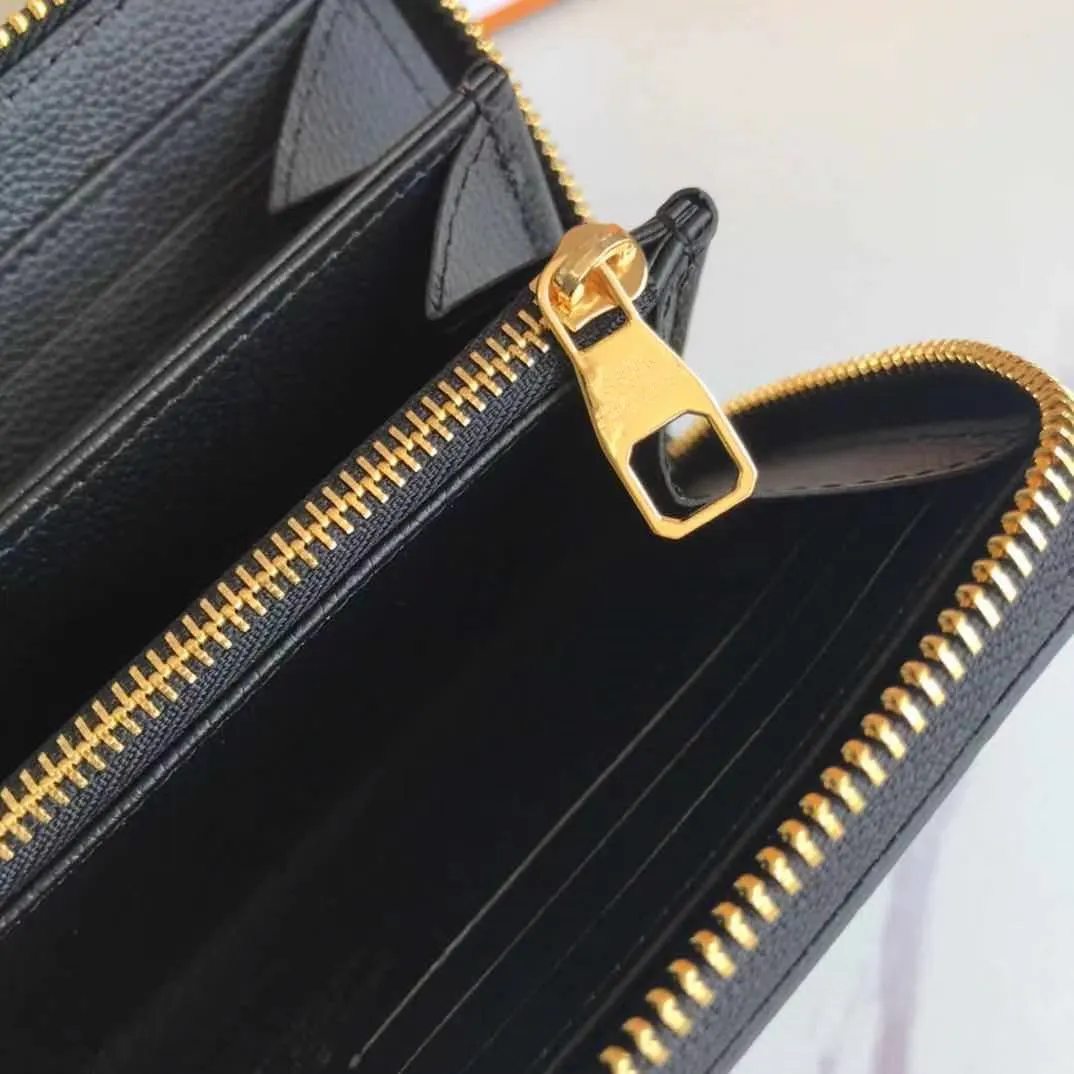 Empreinte zippy portfele kobiety długie portfele ulubione czarne torebki oryginalne skórzane torebki torebka Wysoka jakość242a