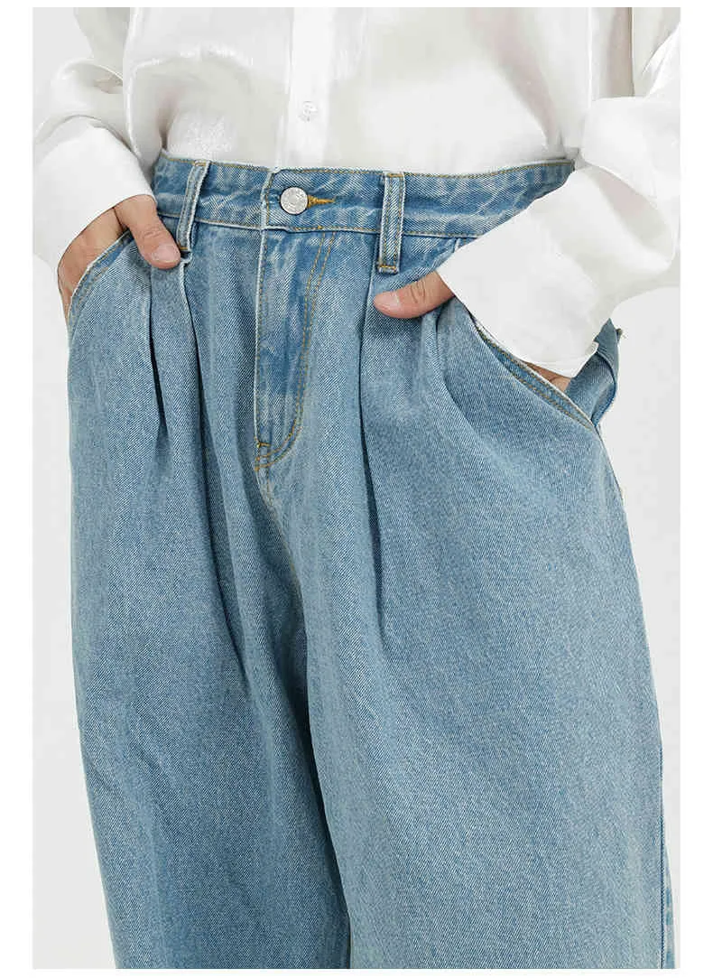 IEFB vêtements pour hommes printemps mode coréenne ample spectacle mince taille moyenne jambe large jean droit droit Denim pantalon 9Y5229 210524