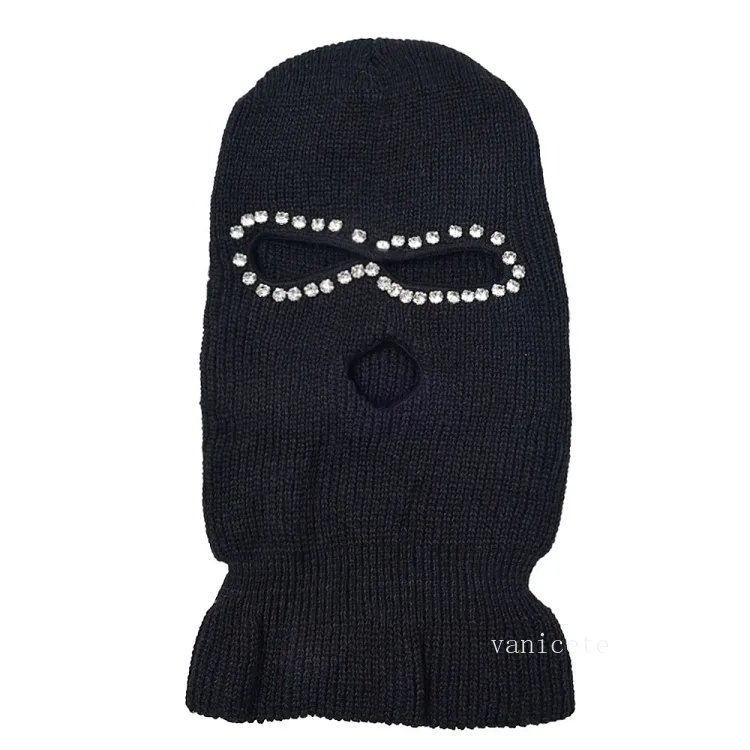 Chapeaux de fête Automne et hiver ongles diamant masqué chapeau tricoté chaud mode drôle couvre-chef d'équitation Par mer T2I52843