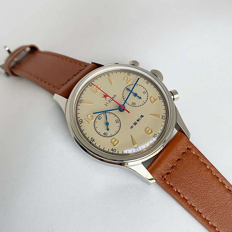 40mm 중국 항공 크로노 그래프 갈매기 운동 1963 남성용 기계식 감시 40mm ST1901 사파이어 38mm 시계 남성 조종사 210804279Z