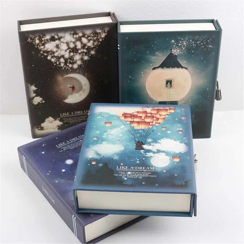 "Like a Dream" Diary with Lock Notebook Cute Functional Planner Book Dairy Drop 210611
