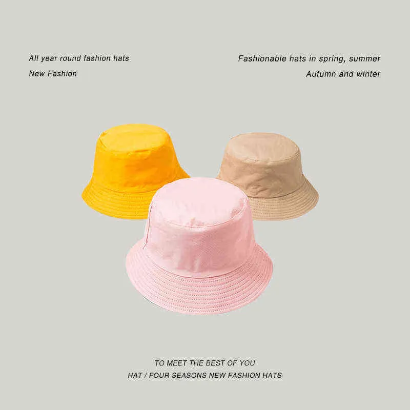 Spring Summer Fashion Double Size Colorful Woman Man Bucket Hats Sun Hats Korean Style Cloth Folds Fishing Caps Fisherman's Hat G220311