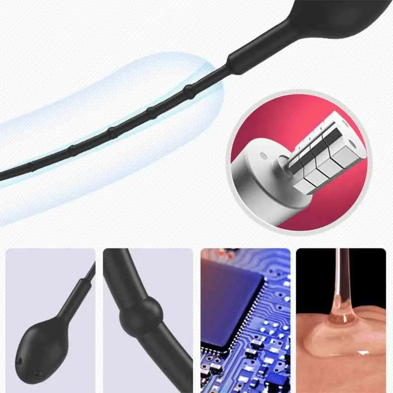 12 Fréquence Uretral Vibrator Catheter Pinis Plug Sex Toy for Men Insertion Uretra Dilator Dilator vibrant Ureth 2108109504087