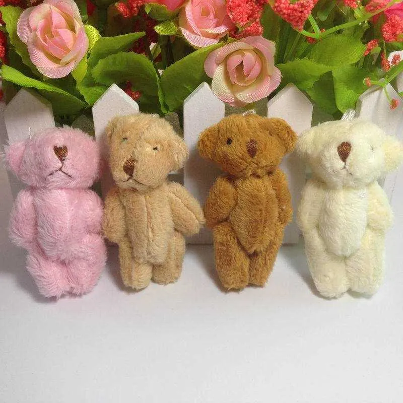 6 cm Mini Joint En Peluche Ours Petit Jouet En Peluche Poupées Cadeaux D'anniversaire De Mariage Partie Décor Q0727