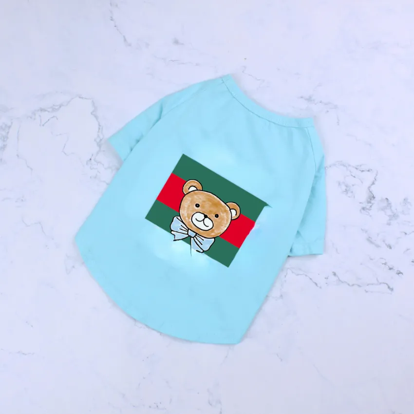 Moda Dog Odzież Designer Cienka kreskówka Drukarnia T-Koszulka dla psów Cats Odzież Plus Rozmiar Zwierzęta Tee