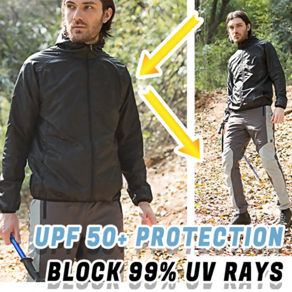 Куртка мужчин женщин повседневная ветрозащитный ультраслый дождевой веткой топ 4XL плюс размер конфеты с капюшоном color x0710