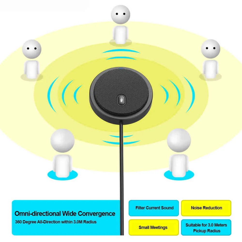 USB Omni-directionele condensator Microfoon Mic Meeting Business Conference Computer Laptop PC Voice Chat Videogames Live