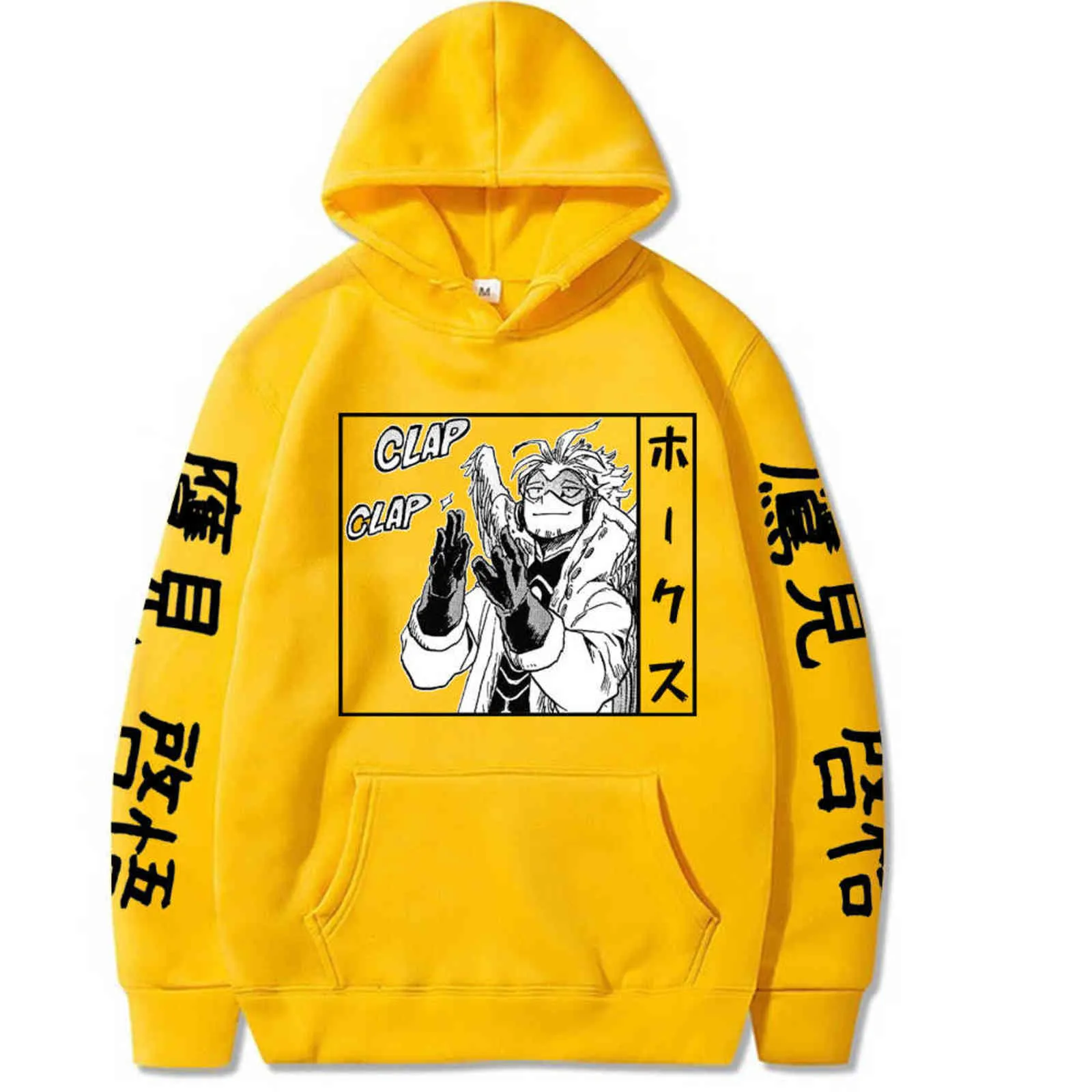 2020 NOUVEAU My Hero Academia Sweat à capuche pour homme Femme Hip Hop Sweat-shirt Anime Hawks Sweat à capuche noir Tops Vêtements Y211122