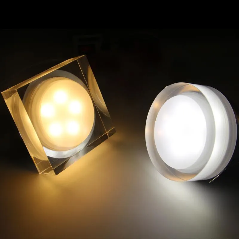Downlights LED Einbau-Downlight Runde quadratische Kristall Deckenleuchte 1W 5W 10W Spotlicht für Wohnzimmer Schlafzimmer Restaurant Coffee175n
