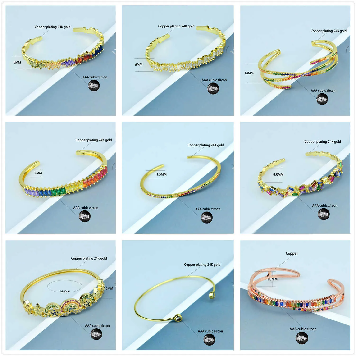 Partihandel Pris Lyx Kristall Beaded Armband Bangles För Kvinnor Mamma Mode Smycken Koppar Kubik Zirconia Bästa Bangle Gåvor Q0722