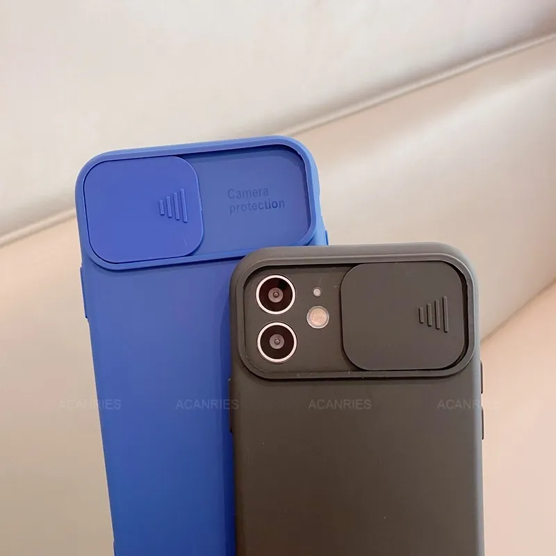 Slide Camera Lens Protector Phone Case för Xiaomi Mi 11 Lite 11i 10T Pro Mi11 I 5G Xiomi 10Tpro Liquid Silicone Soft Back Cover1689279
