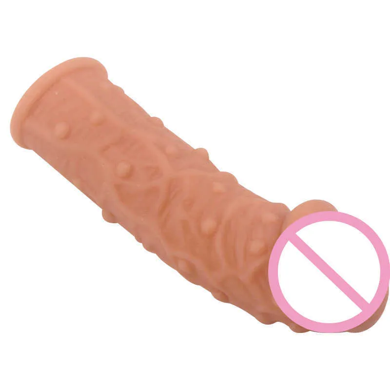 Massage objekt återanvändbar utökad silikon stor korn penis ärm dick extender kukförstoring förlängning leksak sex leksaker för män gay vuxen