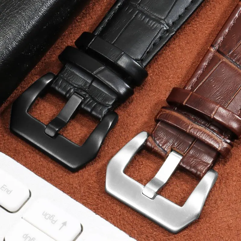 Uhrenarmbänder Yopo Echtes Lederarmband 26mm Schwarz Braun Armband mit Dornschließe für Serie Herrenzubehör268S