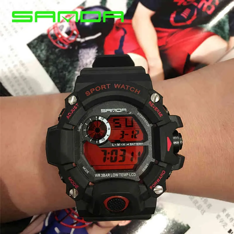 Men Sports Watches S-Shock Wojskowe zegarek moda na rękę na rękę nurkową sportowe sportowe zegarki cyfrowe Wodoodporne Relogio Mascul279e