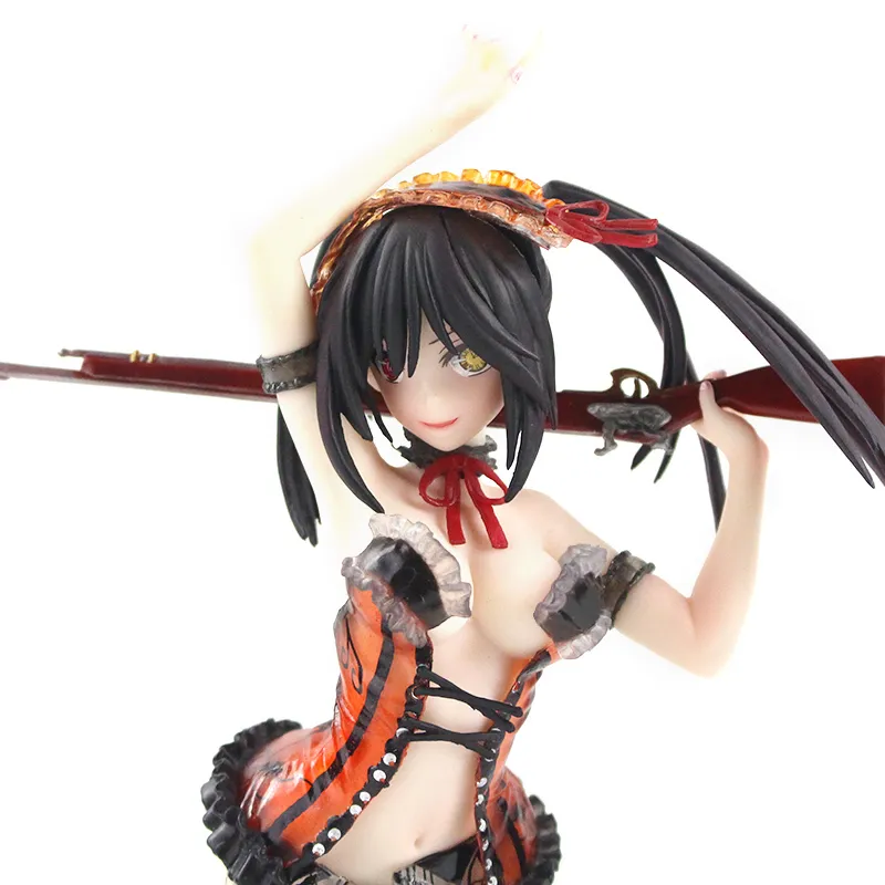 Anime sexy meisje date een live tokisaki kurumi lingerie pistool zwart underwaist ver pvc actie figuur speelgoedmodel pop x05031809460