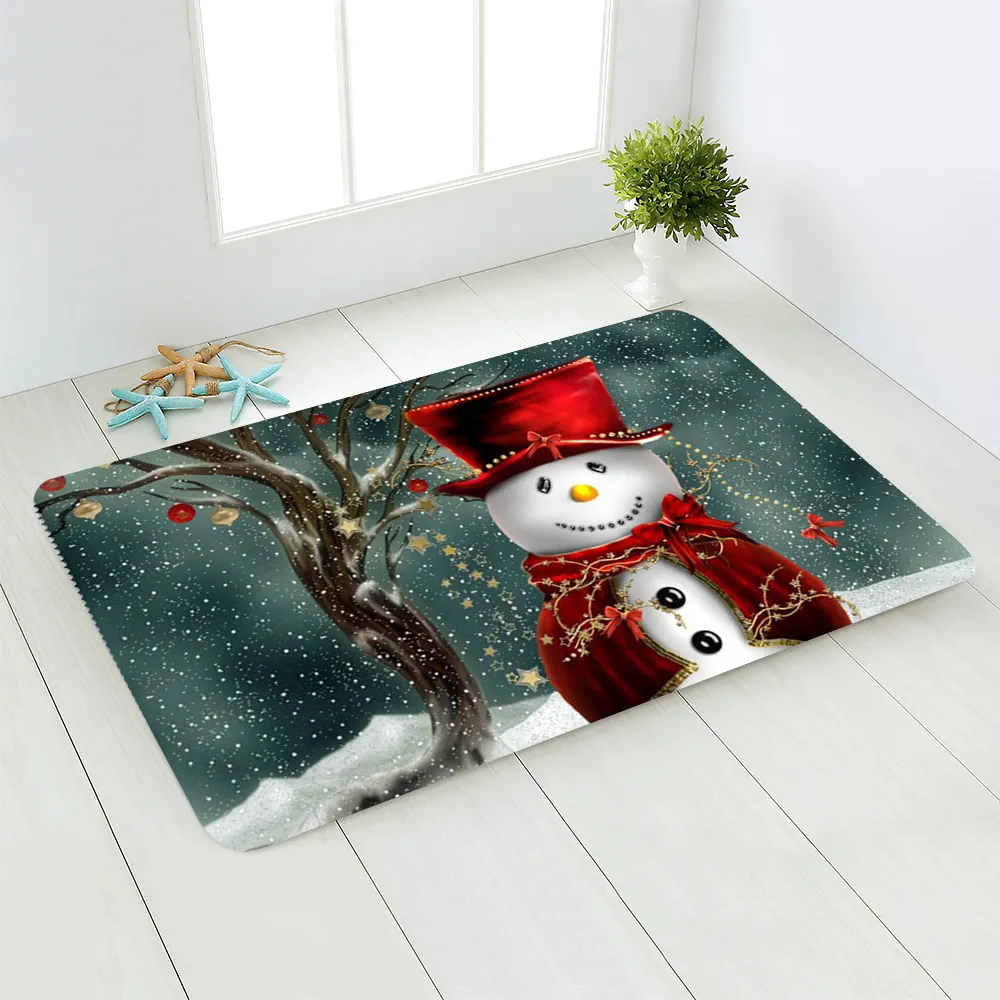 2021 Weihnachten Schneemann Santa Schlafzimmer Flur Teppich rutschfeste weiche Fußmatten sind geeignet für Wohnzimmerküchen