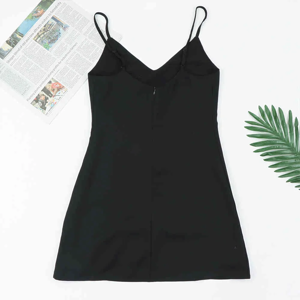 Vintage Black Tube top women slip dress Sexy Split vestidos Retro es Slim Chic mini Dress drop 210520