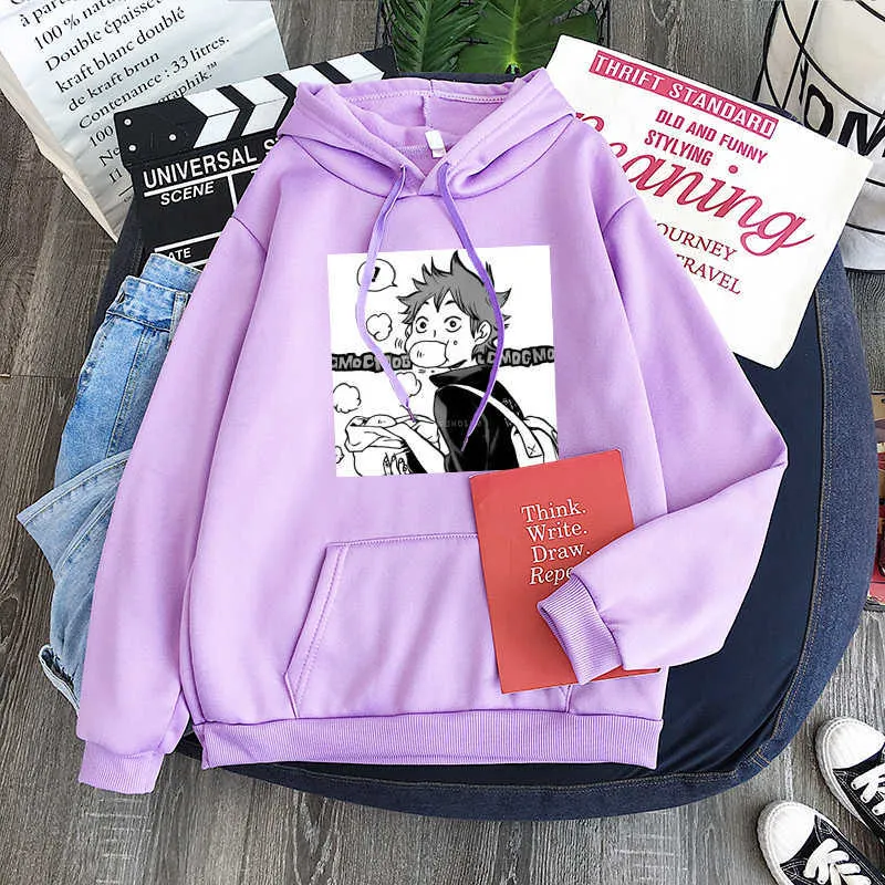 Janpanese Anime Haikyuu Hinata Shoy Felpe con cappuccio Felpe da uomo/donne Divertente stampa cartoon Kawaii Manga Felpe invernali oversize Y0816