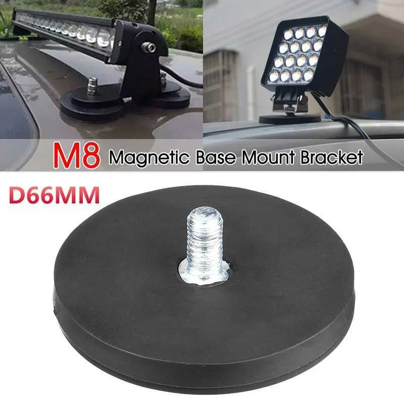 45Kg Powerful Neodymium Magneet Disc Rubber Budget D88x8mm M8 Wire Surface Protection Led Light Camera Car Mount Magneet Fo