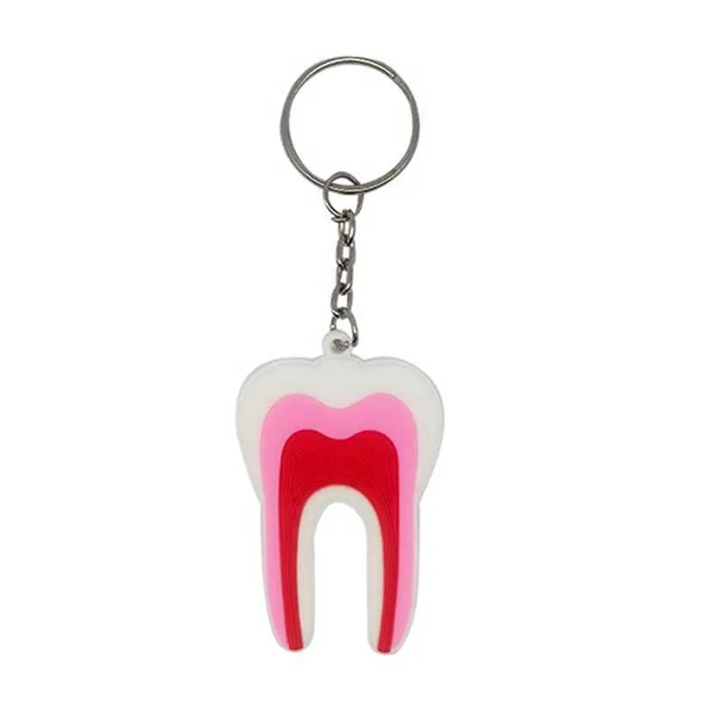 Zähne Keyrings Crafts Zahnarzt Anhänger süße kreative Schlüsselbund Geschenk für Ihre Zähne Kieselgel Cartoon H0915