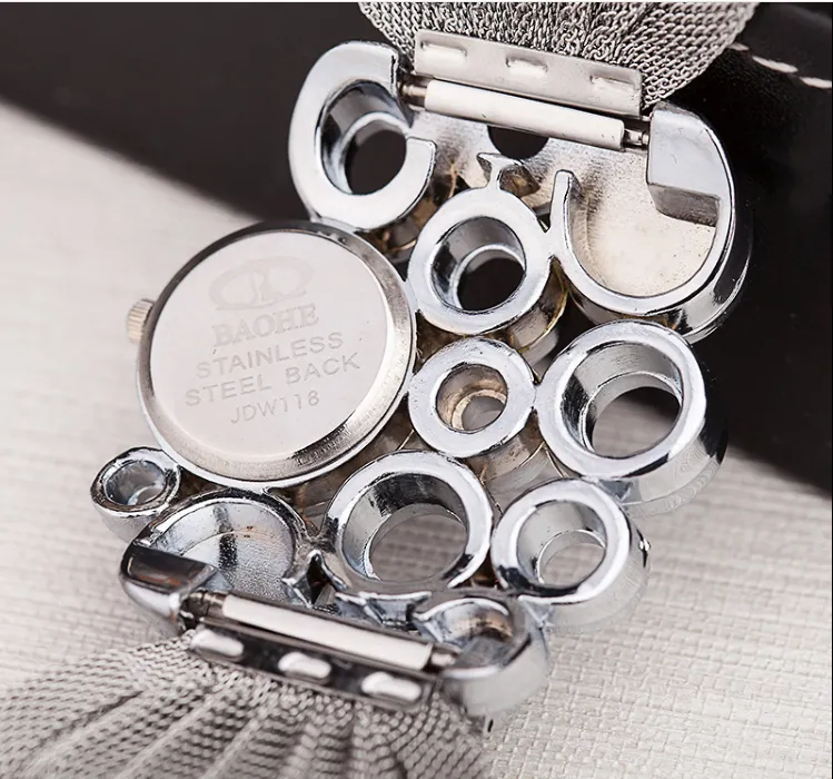 Baohe Brand Personalizowane modne Akcesoria odzieżowe Silne zegarki szerokie siatki Bransoletka Panie Watch Damskie WristWatches223e