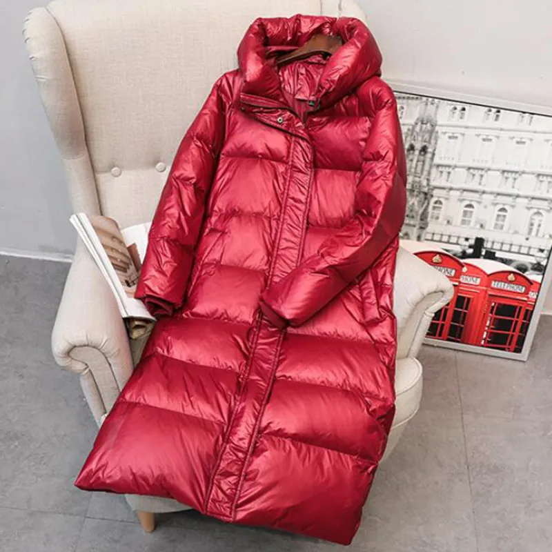 Mantel Jacke Winter Frauen Mit Kapuze Parkas Hohe Qualität Weibliche Weiße Ente Unten Dicke Warme