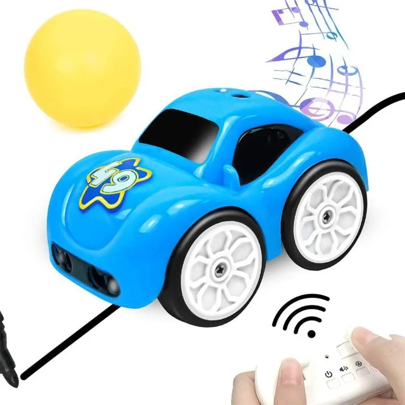 RC Intelligent Sensor Remote Control Cartoon Mini Car Radio Controlled Electric Mode Smart Musik Ljusleksaker för barn 220315
