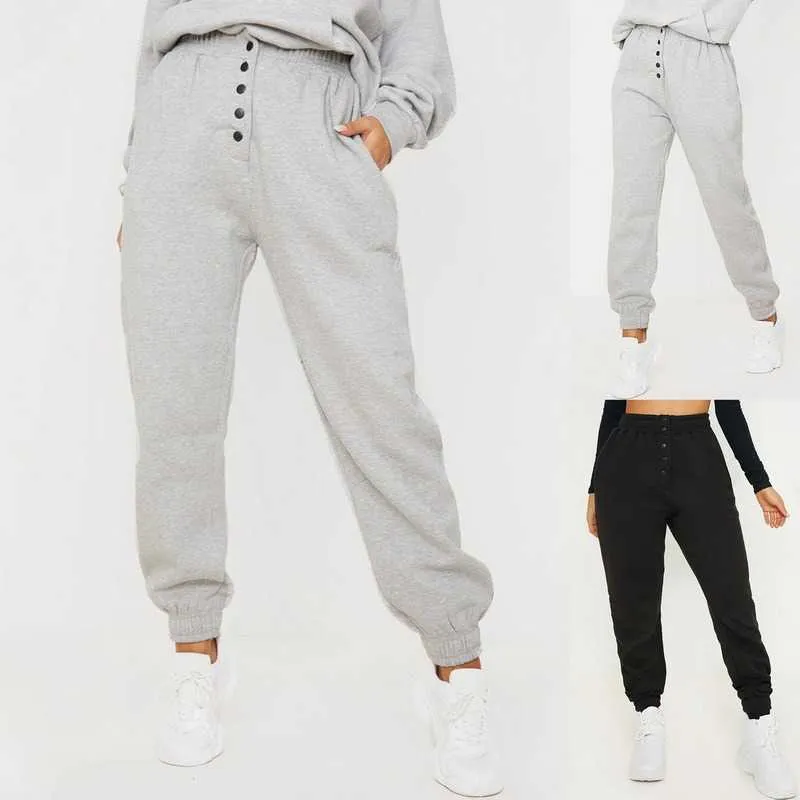 NIBESSER Autumn Sweatpants Women Gray Wide Leg Sweat Pants Men Custom Swearshirt Casual Loose Baggy Q0801