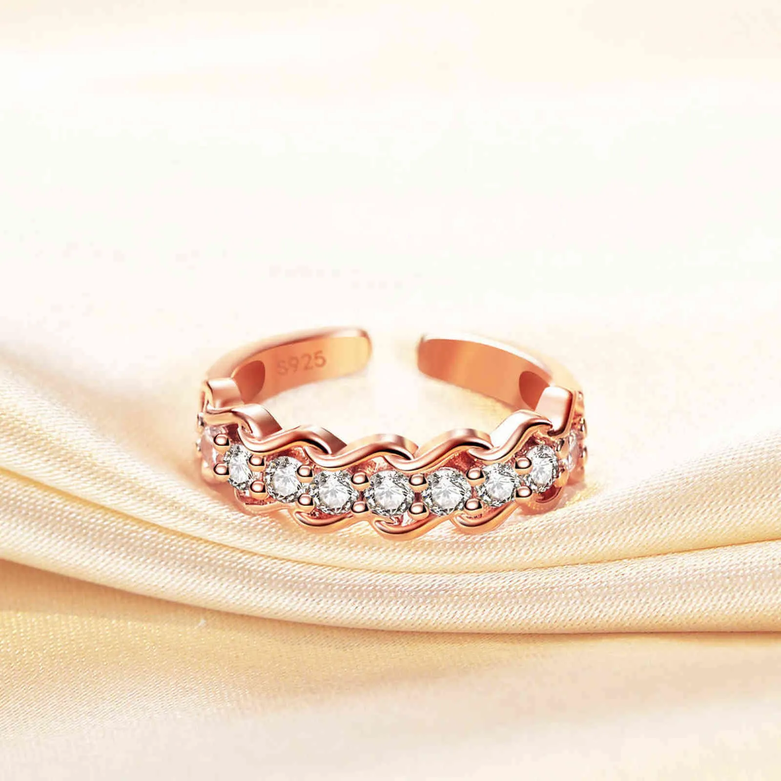 Moda modello a onde zircone Knuckl anello aperto regolabile Shang Chi anello donna gioielli intelligenti G1125