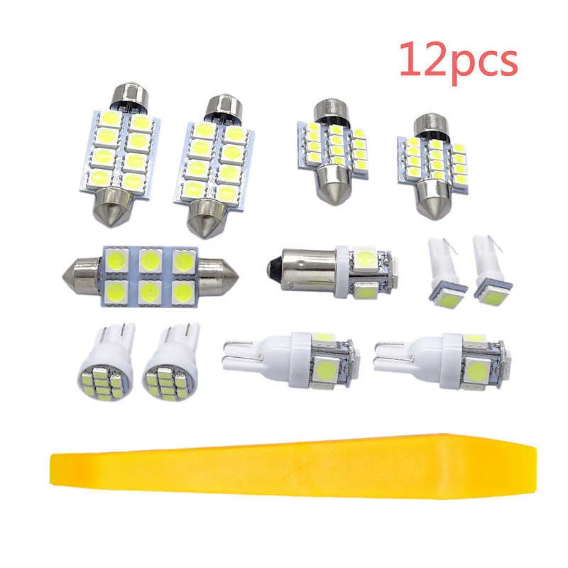 12 piezas 12V LED blanco luces interiores para automóvil luz de techo lámpara de lectura para lámpara de maletero apto para Kia Sorento 2011-2016 accesorios de coche