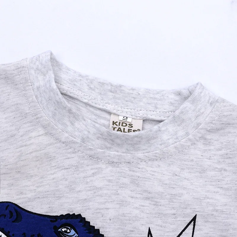 Cartoni animati T-shirt Dinosauro Abbigliamento bambini ragazzi T-shirt in cotone 210413