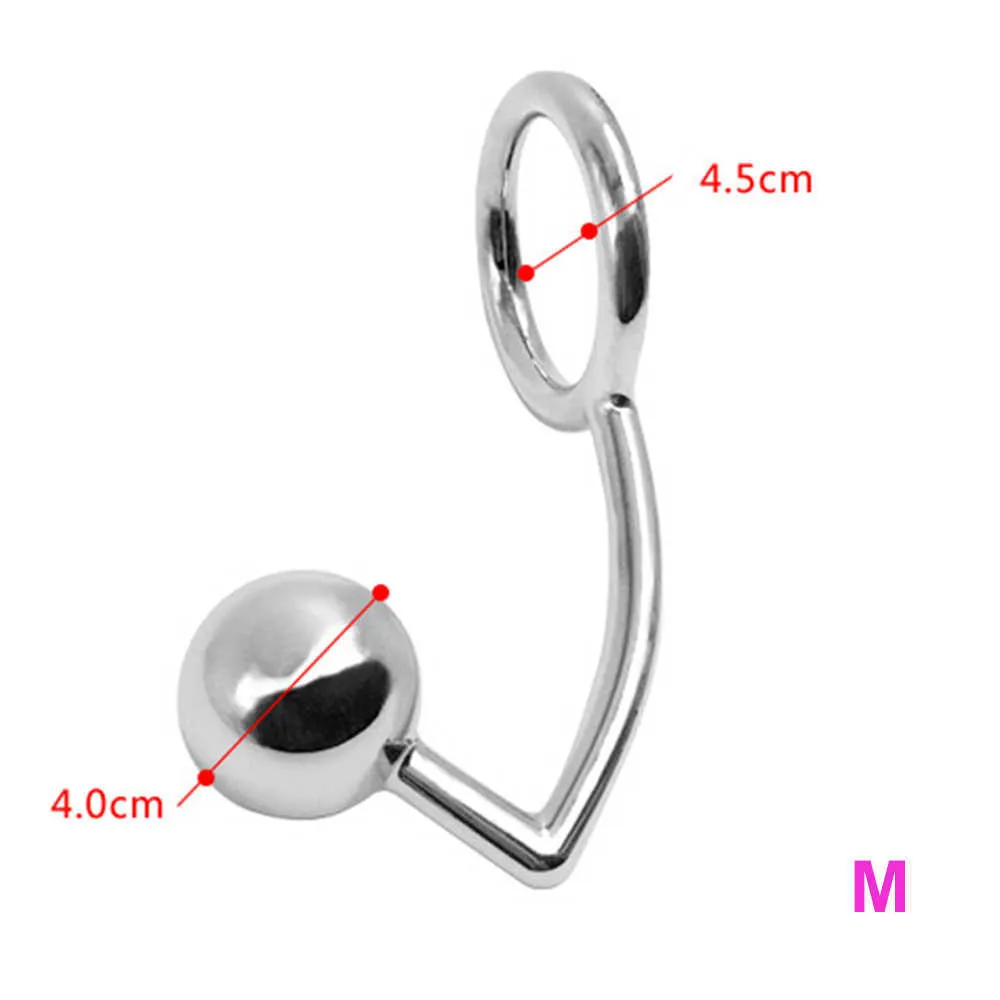 FBHSECL 40/45 / 50 mm Crochet anal métallique avec anneau de pénis pour bouchon anal mâle Lock Bague de bite fétiche x06024431228