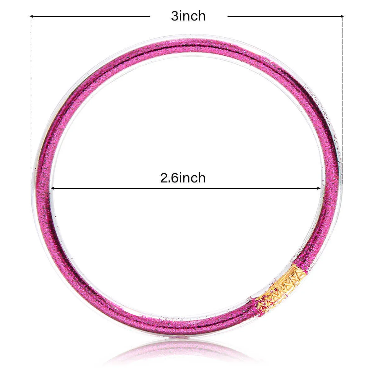 Glitter Jelly Bangles Multicolor Siliconen Armbanden Set Lint Strik Poeder Decor Mode Vriendschap Cirkel Polsbandjes 5 stks Q0719