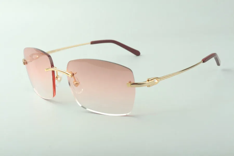 全体の3524025メタルリムレスサングラス装飾メガネの男性Sファッションサングラスユニセックスデザインクラシックゴールドフレーム224p
