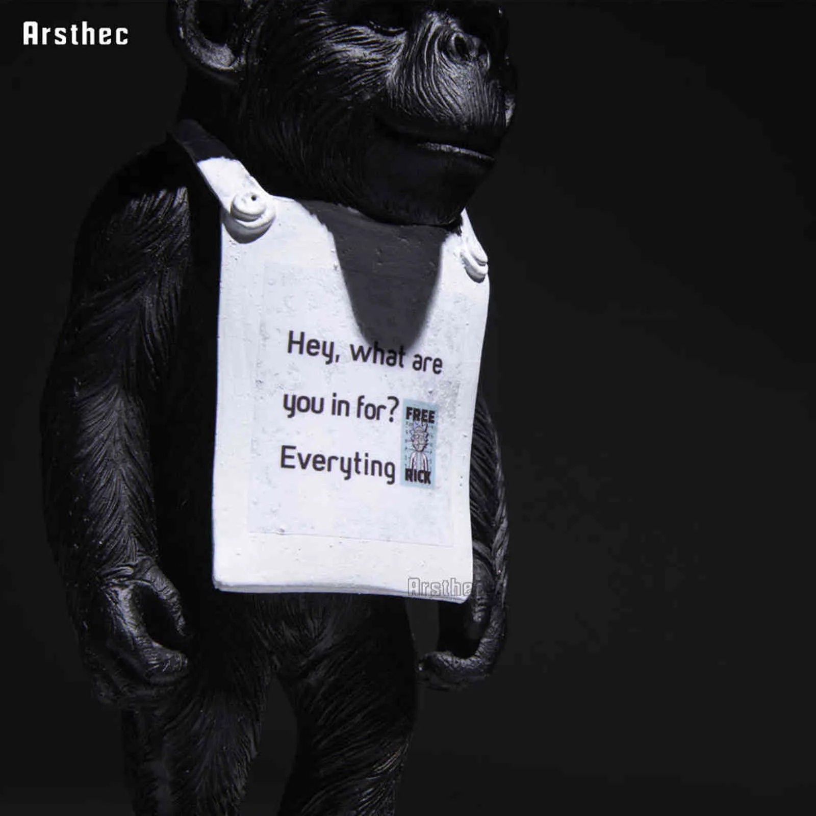 Arsthec Banksy Monkey Gorilla Resin Statue Sculpture Street Art Craft Desk Figurines For Interior Home Decoration Accessories 211108